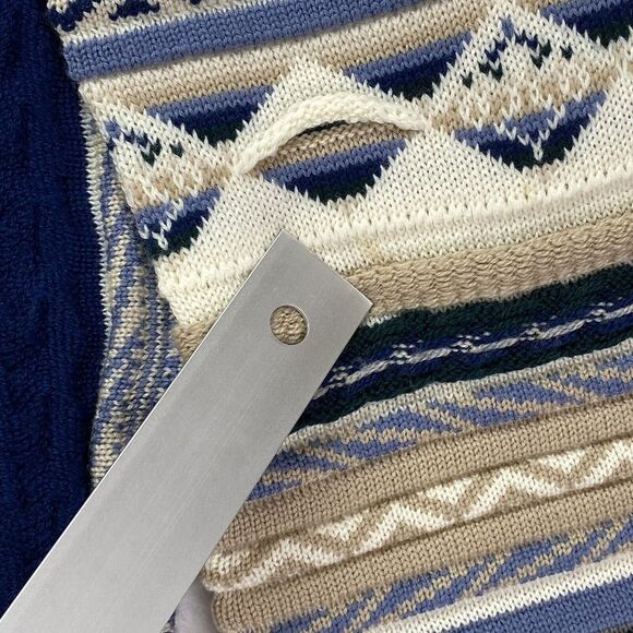 Torallie Australia Mens XL Pure Merino Wool Fair Isle Striped Crew Neck Sweater - Picture 3 of 9